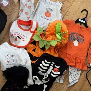HALLOWEEN BUNDLE 9 months Orange Pumpkin Costume SAME DAY SHIPPING 🎃